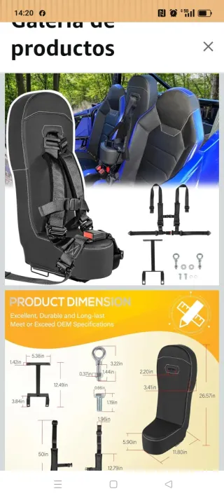 Asiento infantil Polaris RZR 2014-2023
