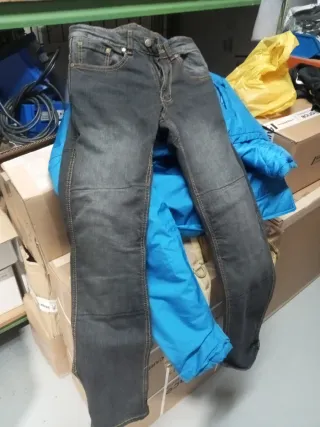 Pantalón Jean SHEAL Moto Protección Negro Gris