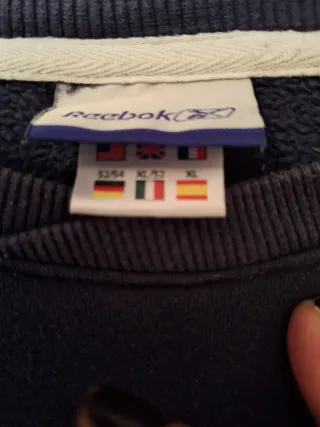 Sudadera Reebok Hombre Azul y Blanca