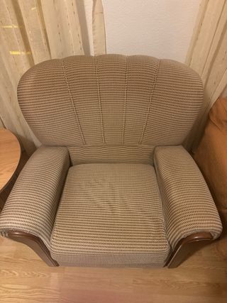 2 Sillones Tela Beige y Marrón y sus fundas