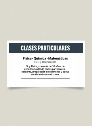 Clases particulares física, química y matemáticas