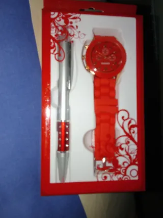 Set Reloj y Bolígrafo Rojo