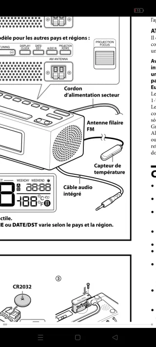 Despertador Sony DreamMachine ICF-C717PJ Proyector