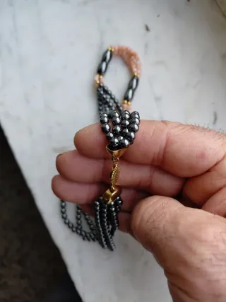 Collana corallo rosa ed ematite