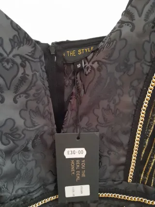 Vestido fiesta negro y dorado Nuevo