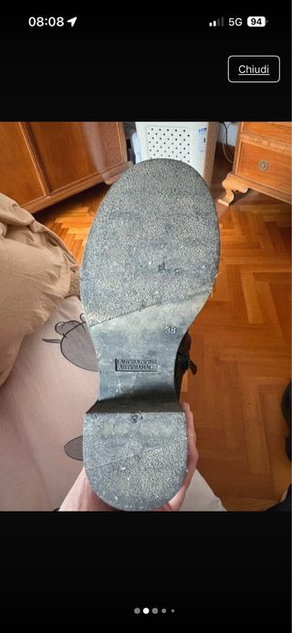 Stivaletti neri increspati