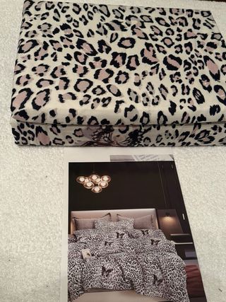 Juego Sábanas Algodón 100% Leopardo Mariposas