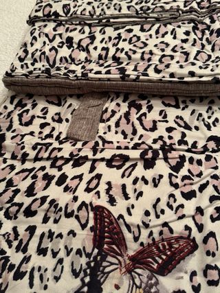 Juego Sábanas Algodón 100% Leopardo Mariposas