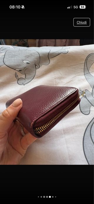 Portafogli Braccialini Bordeaux vera pelle