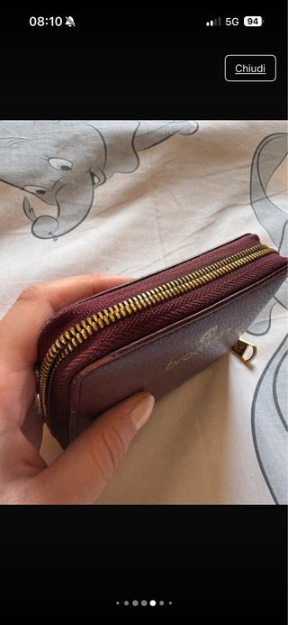 Portafogli Braccialini Bordeaux vera pelle