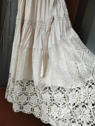 Abito lungo bianco pizzo PANNA
