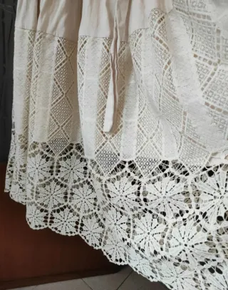 Abito lungo bianco pizzo PANNA