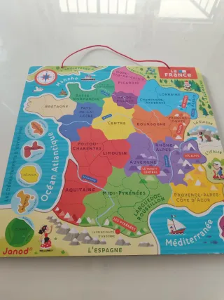 Puzzle Janod Mapa Francia Magnético