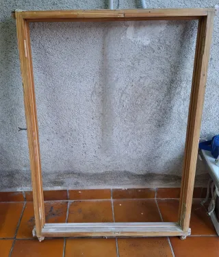 Ventana de madera cristal mas marco y tapajuntas