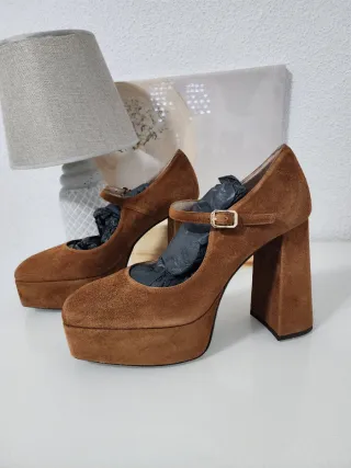 Sandalias Marrones Plataforma Tacón