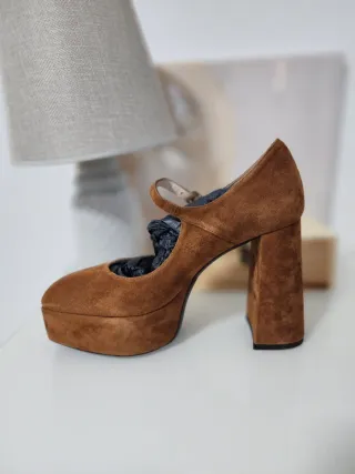 Sandalias Marrones Plataforma Tacón