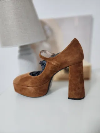 Sandalias Marrones Plataforma Tacón