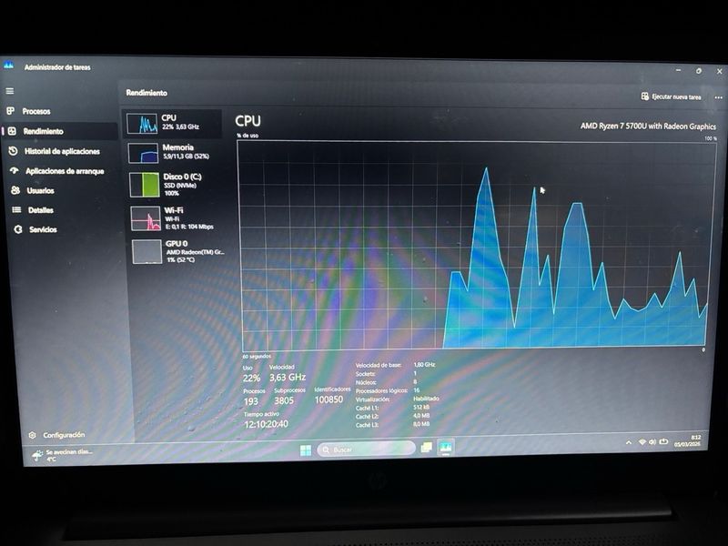 Portátil HP 15s-eq2xxx Plata/Negro Seminuevo afbeelding 3