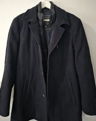 Abrigo Mirto Hombre Negro con Chaleco