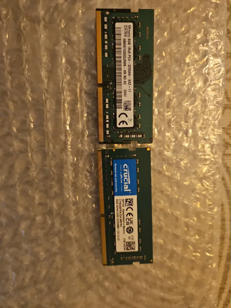 2x 8GB (16gb total) DDR4 SODIMM Crucial + SK Hynix