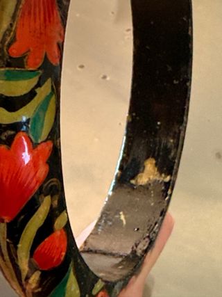 Bracciale rigido vintage dipinto fiori