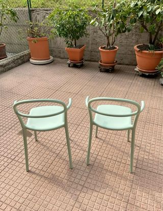 Set 2 Sedie Kartell mod. Generic C Verde Acqua