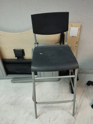 Taburete Alto Ikea Negro/Gris