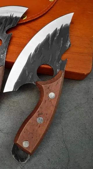 Set di 3 coltelli per barbecue con manici in legno