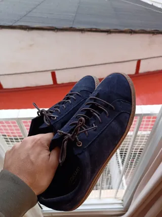 Zapatos de ante azul marino