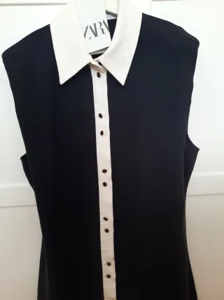 Vestido Zara Talla S Negro/beis a estrenar