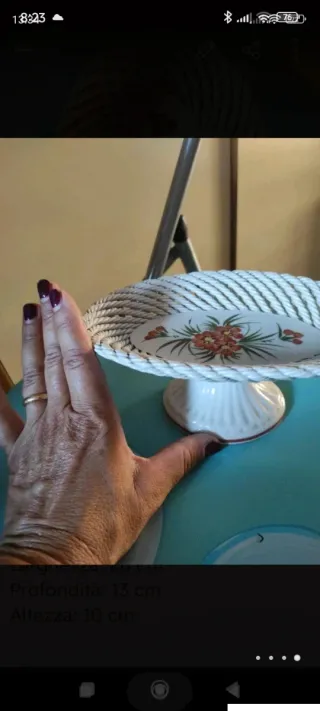 Alzatina Vero Vintage Fiorito Multicolore