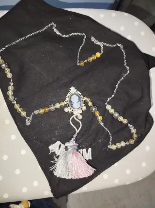 Collar isabelino acero y cristal