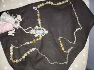 Collar isabelino acero y cristal