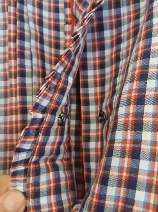 Camisa de cuadros con cuello alto traje casera