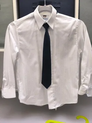 Traje comunión niño amiricana, camisa y corbata