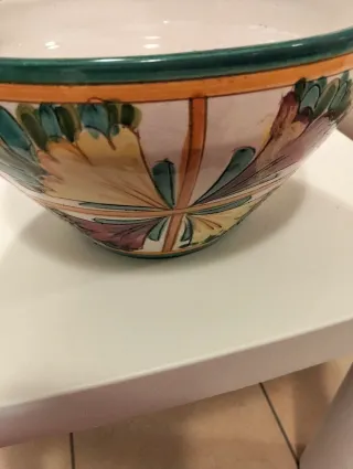 Portavaso ceramica Deruta decorato