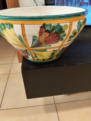 Portavaso ceramica Deruta decorato