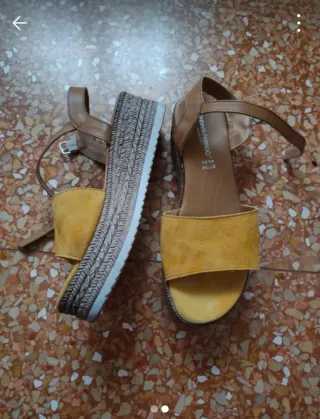 Andrea Pfister sandali zeppa giallo/marrone