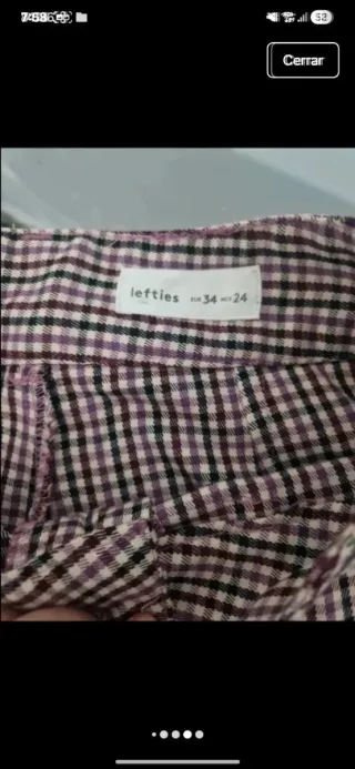 Pantalón cuadros rosa y negro