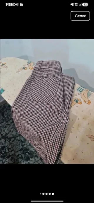 Pantalón cuadros rosa y negro