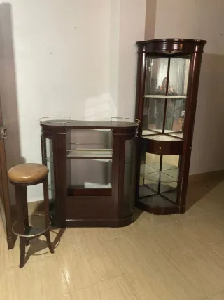 Mueble bar chapa nogal