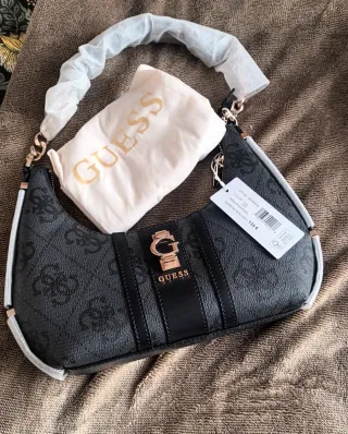 Bolso Guess negro y dorado auténtico