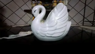 Cigno decorativo vintage bianco