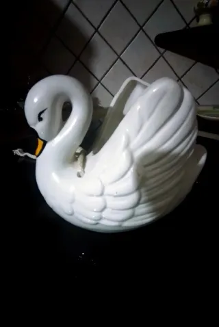Cigno decorativo vintage bianco