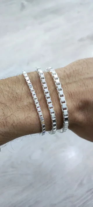 Cadena Box veneciana XL en Plata de Ley 925