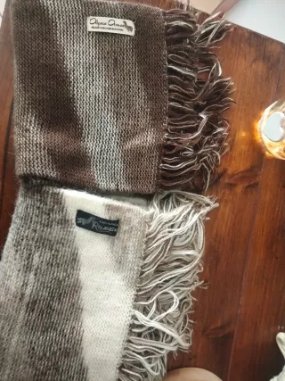 Set Sciarpa Baby Alpaca Marrone e Beige