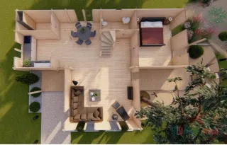 Casas de madera prefabricadas. 159 m2. 2 alturas