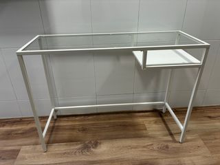 Mesa escritorio consola cristal metal Ikea
