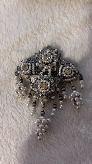 Aderezo Fallera Niña Plata Envejecida