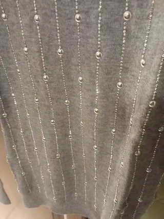 Pullover Dolcevita Donna Grigio Perle